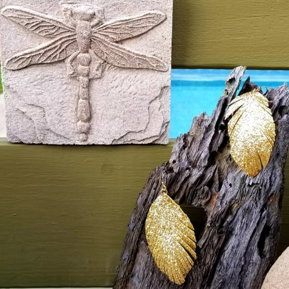 GOLD Leaf Nature EARRINGS - NEW